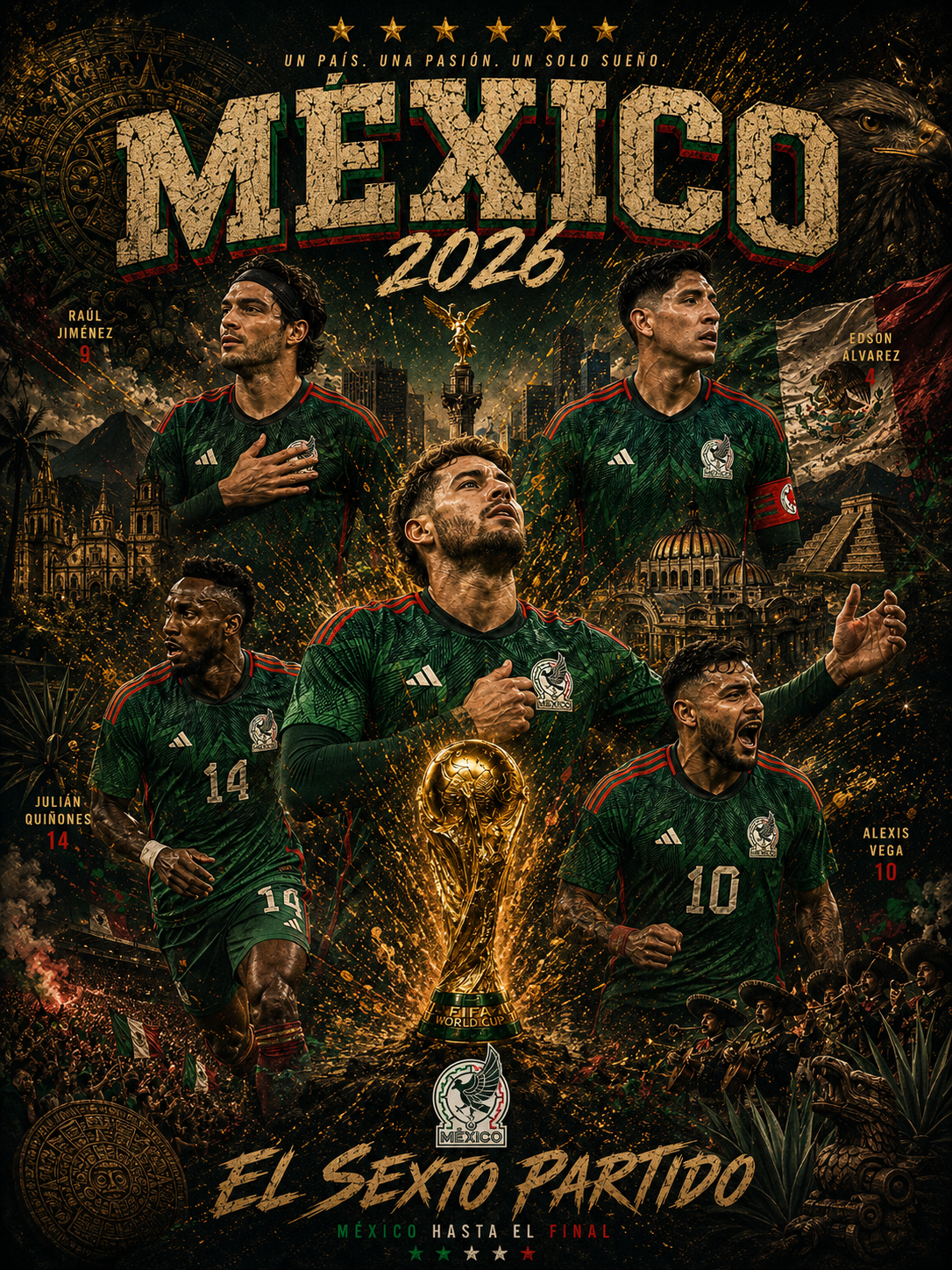 Mexico 2026 “El Sexto Partido” Vintage Graphic Tee