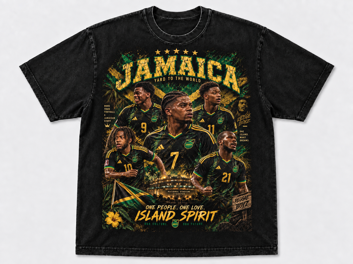 Jamaica Island Spirit Vintage Football Tee