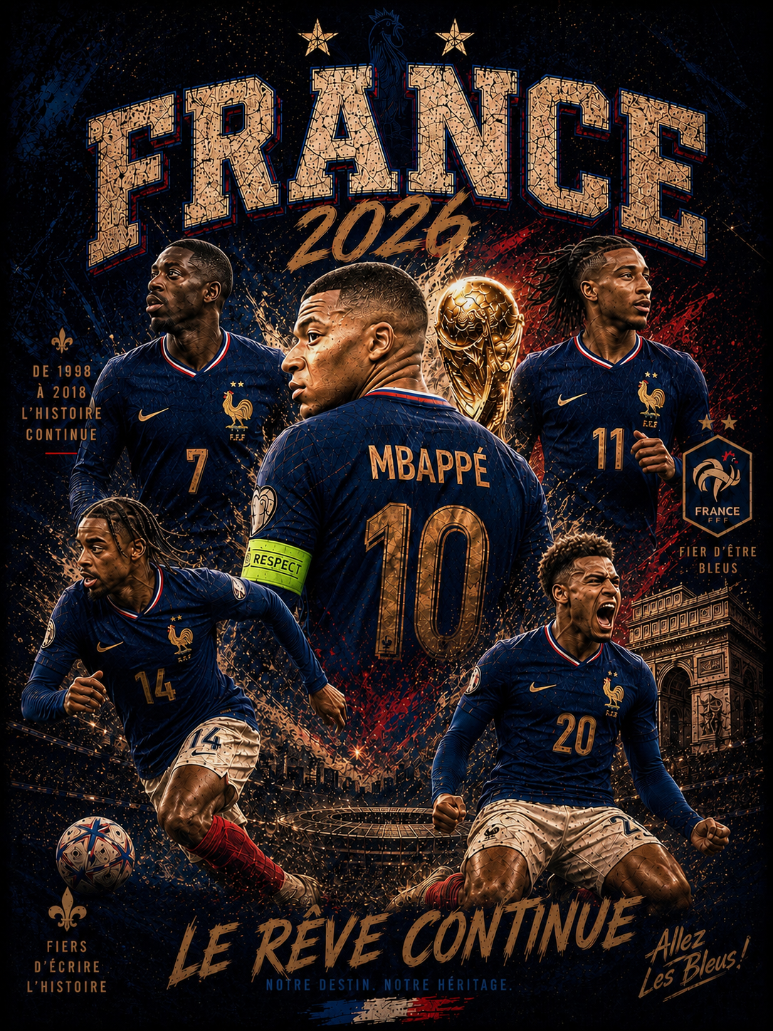 France 2026 – Le Rêve Continue Vintage Heavyweight Tee