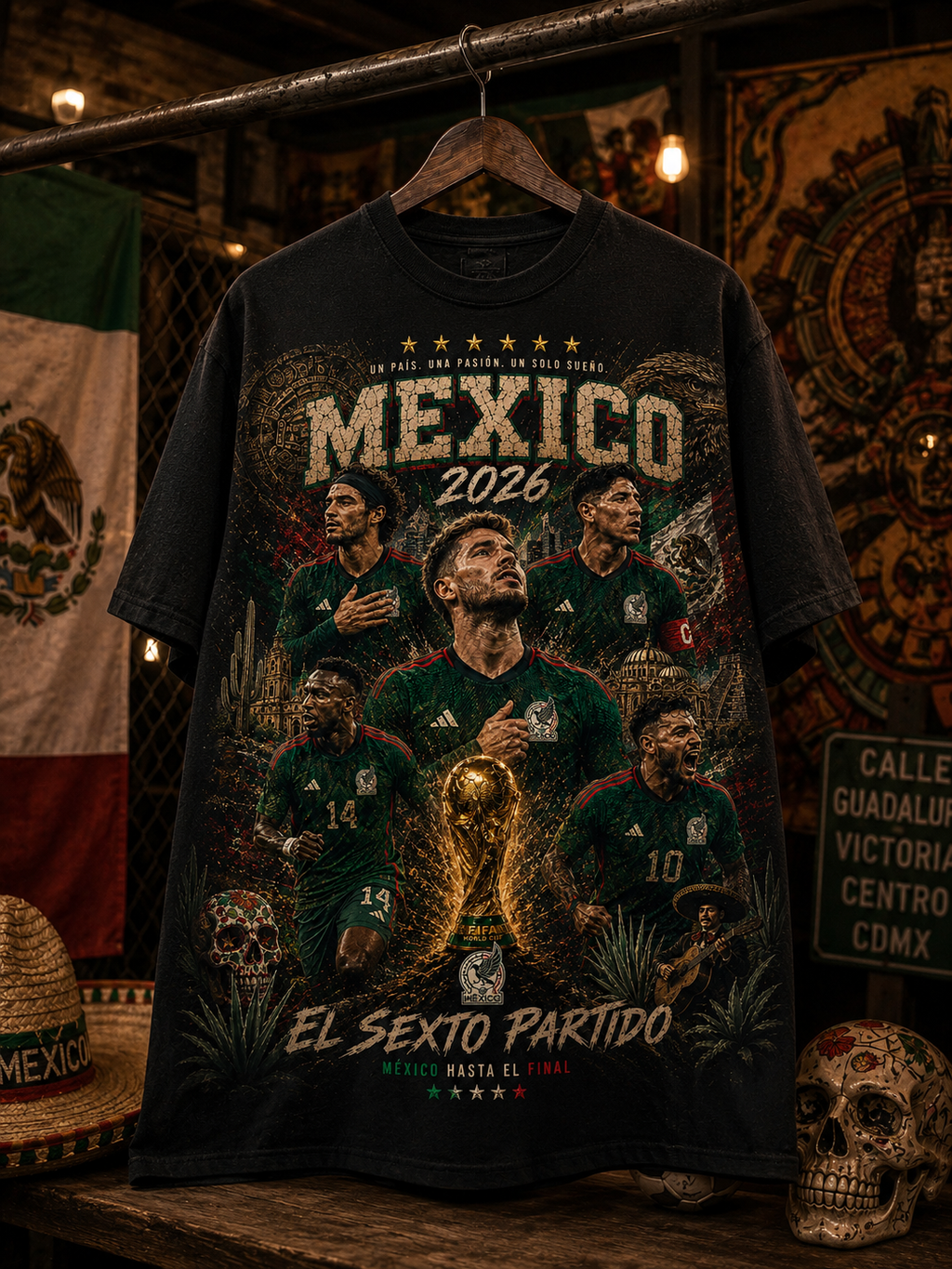 Mexico 2026 “El Sexto Partido” Vintage Graphic Tee