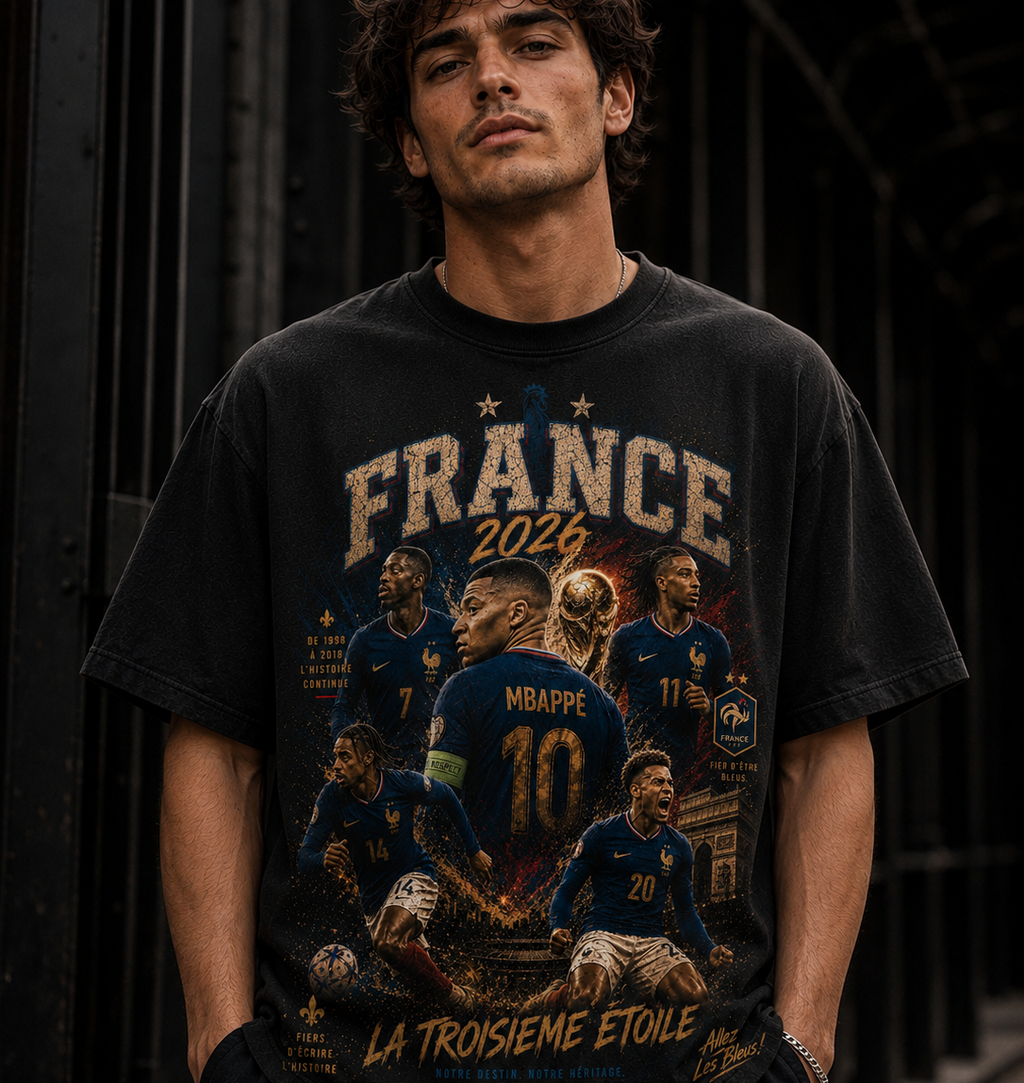 France 2026 – La Troisième Étoile Vintage Heavyweight Tee