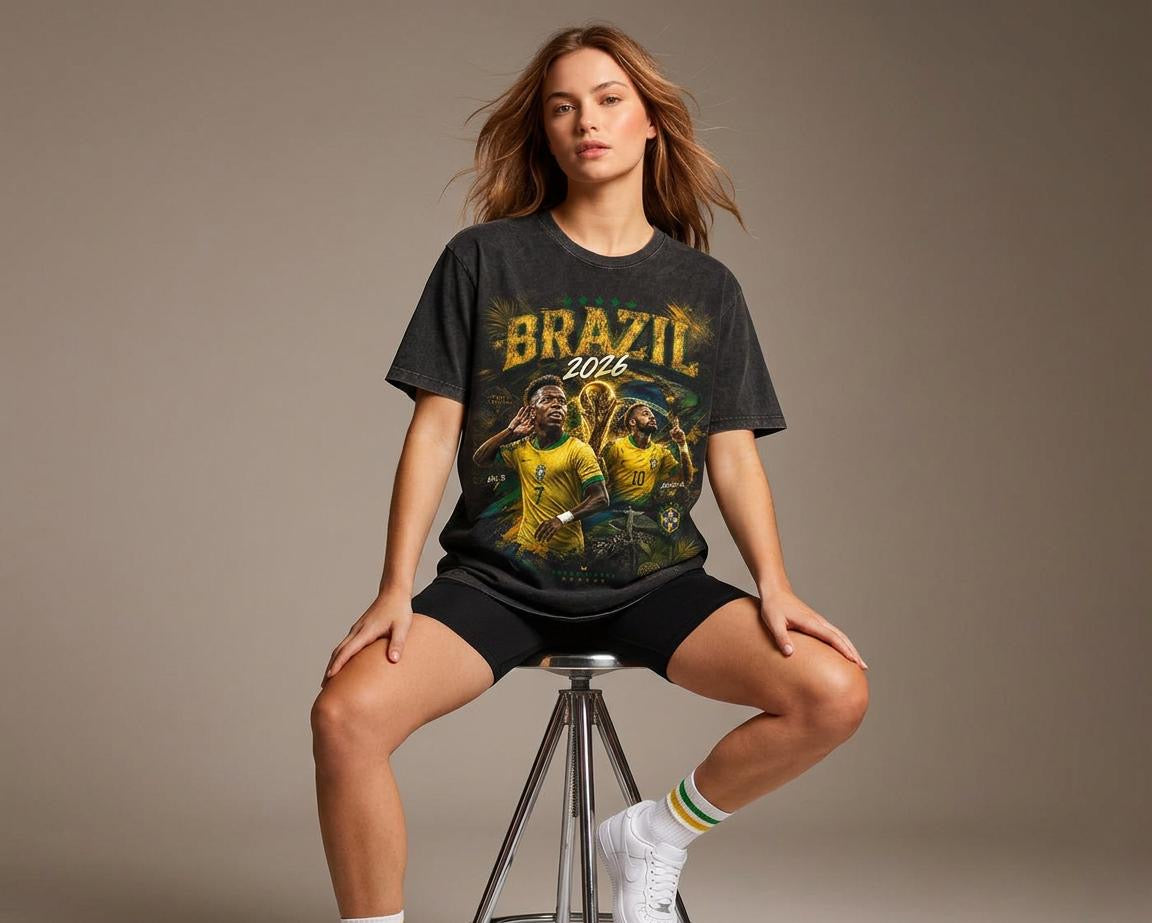 Brazil 2026 Rumo ao Hexa Vintage Graphic Tee