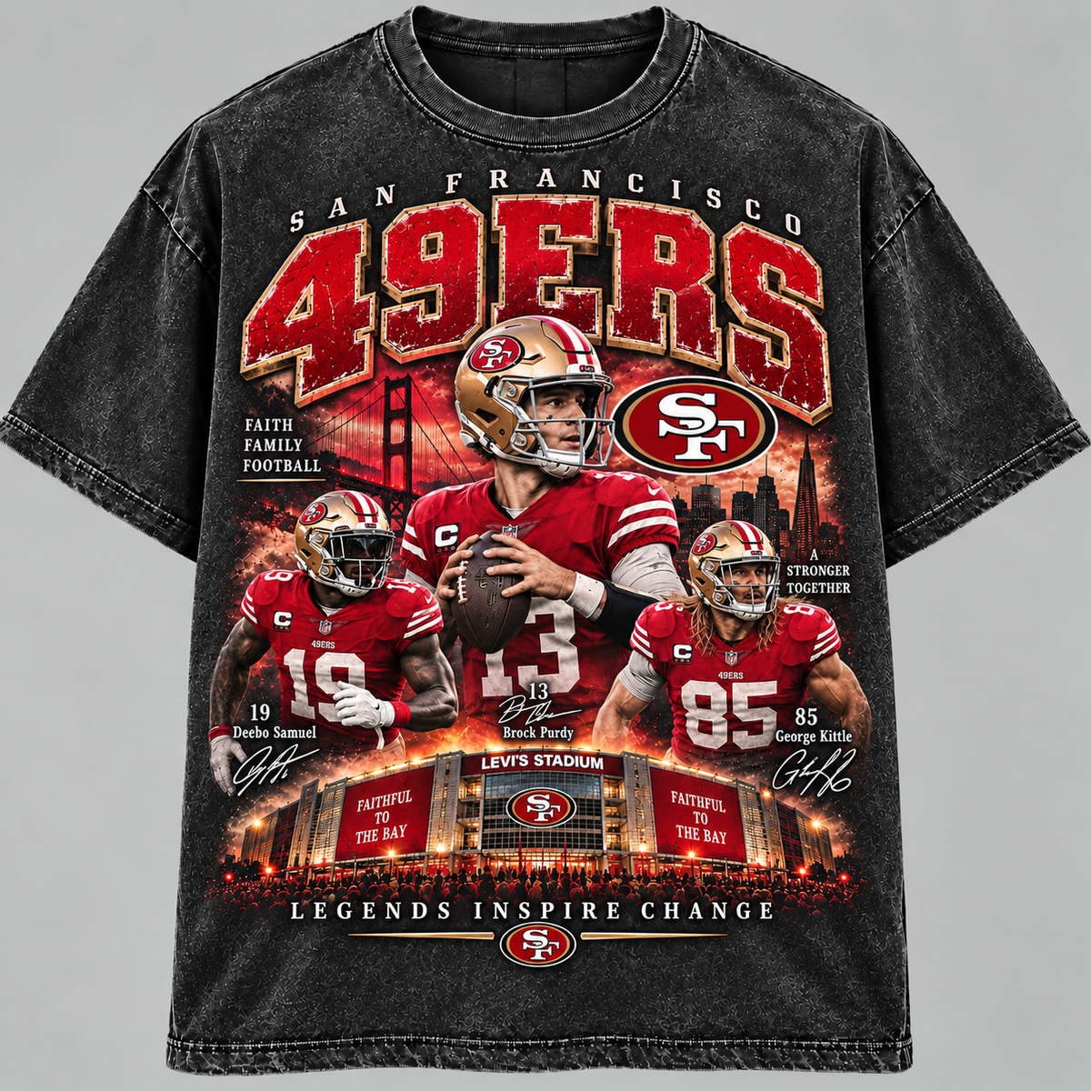 San Francisco Faithful to the Bay Vintage Football Tee