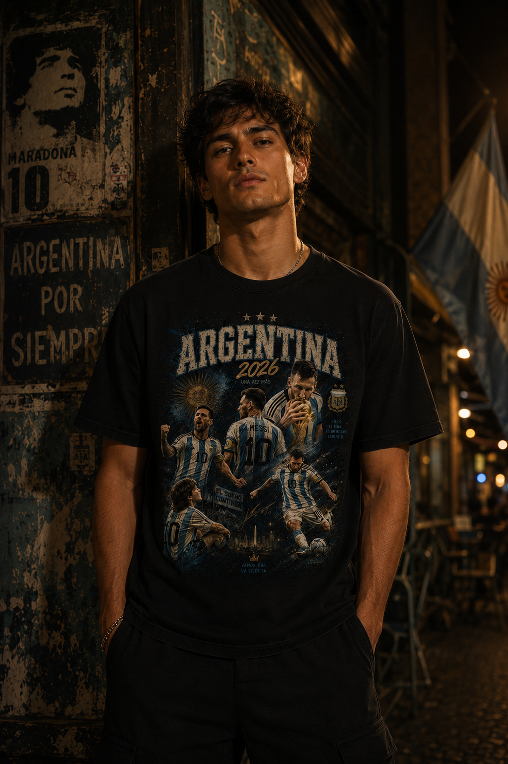 Argentina 2026 "Una Vez Mas" Vintage Graphic Tee