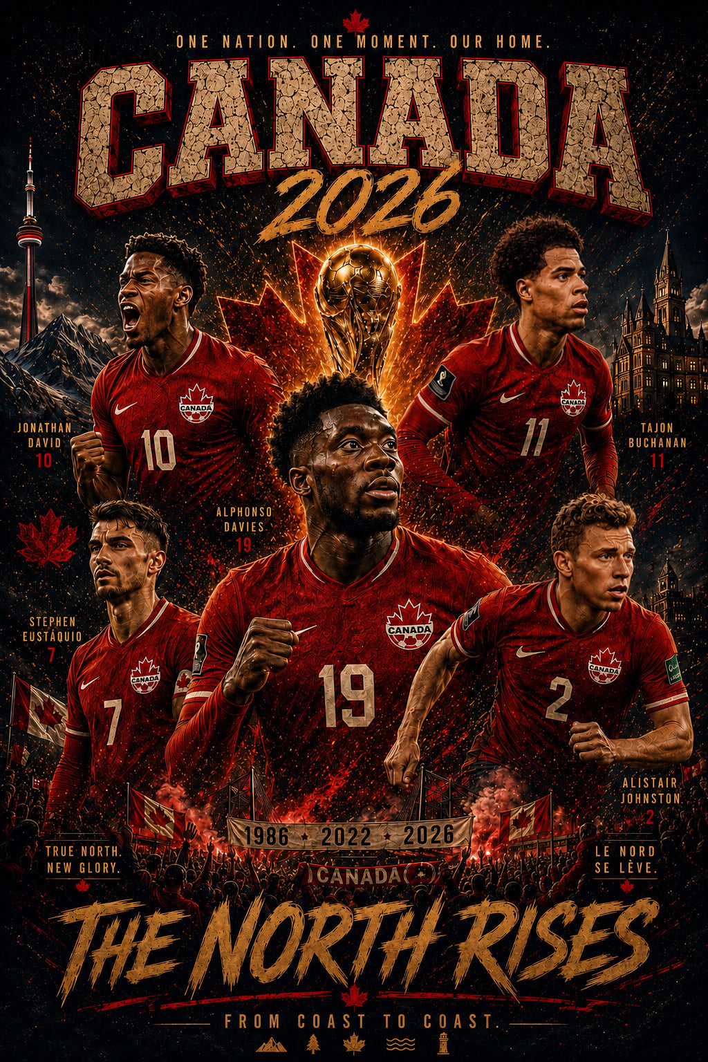 Canada 2026 “The North Rises” Vintage Football Tee