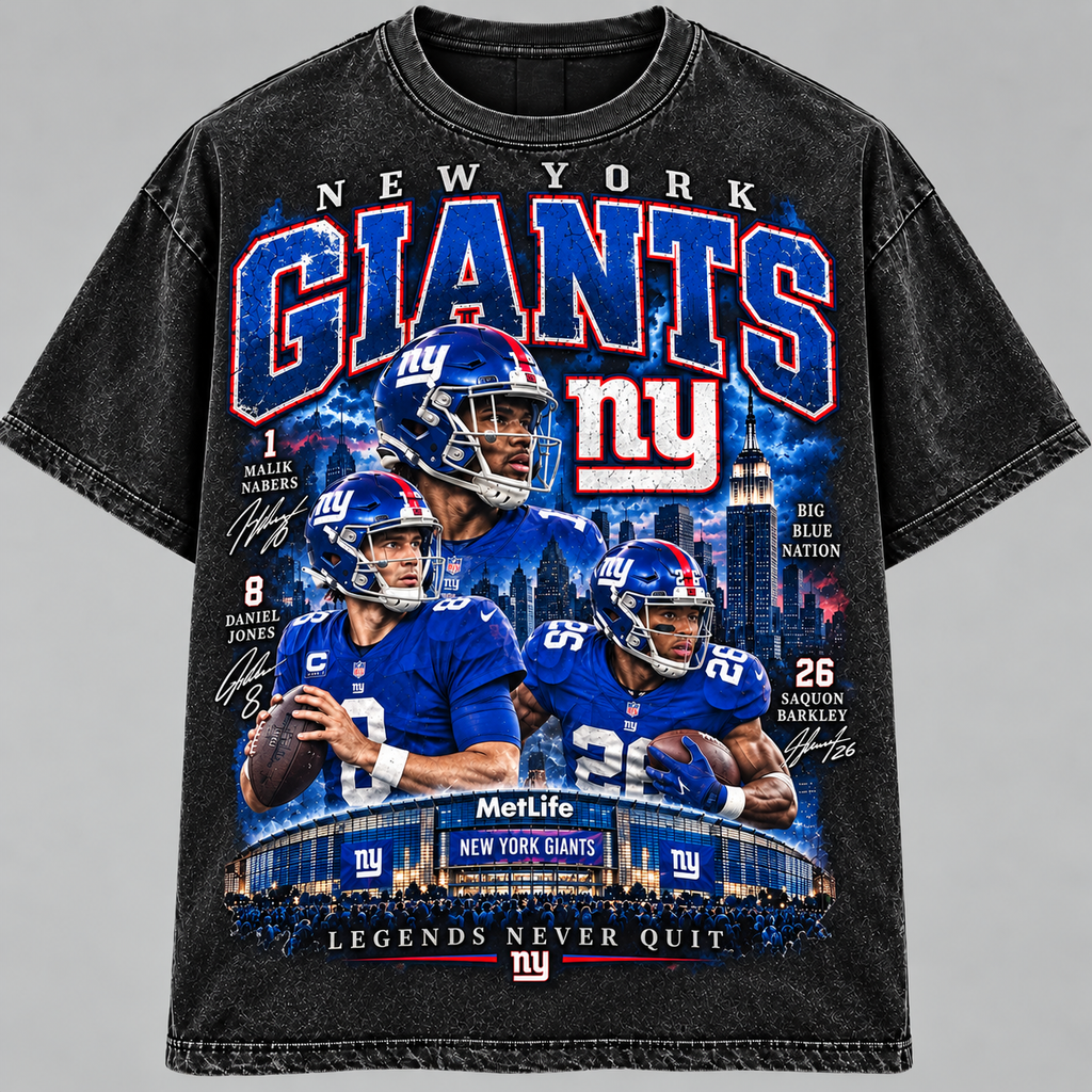 New York Legends Never Quit Vintage Football Tee