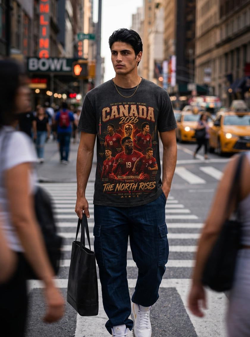 Canada 2026 The North Rises Vintage Football Tee