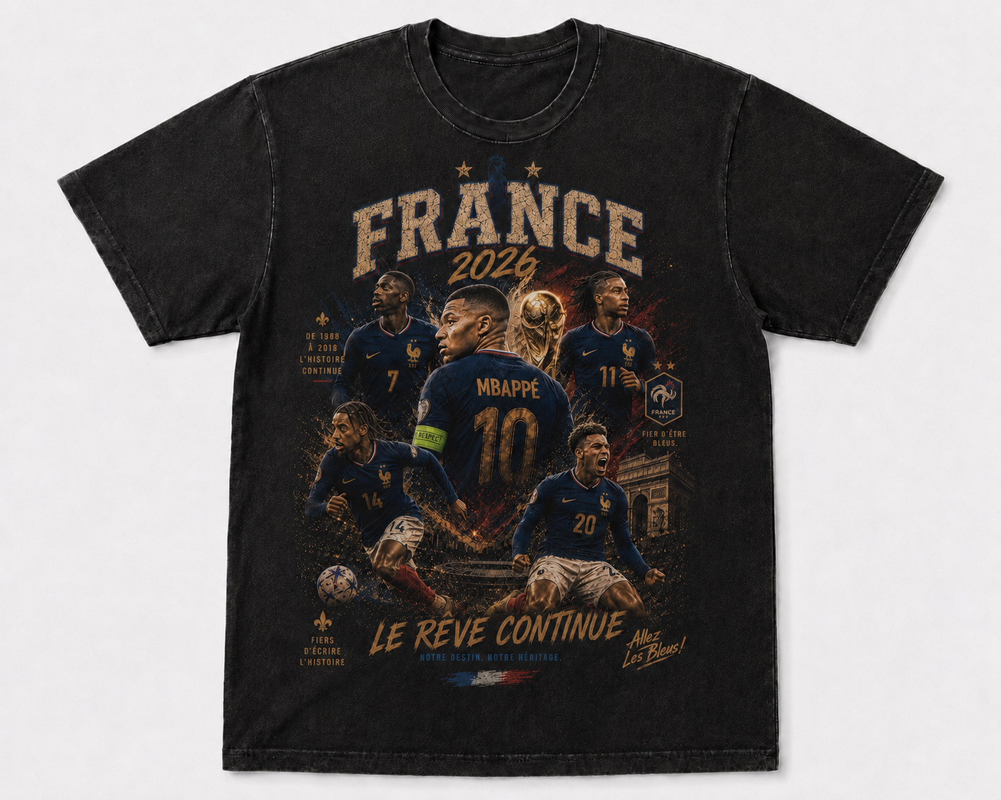 France 2026 – Le Rêve Continue Vintage Heavyweight Tee