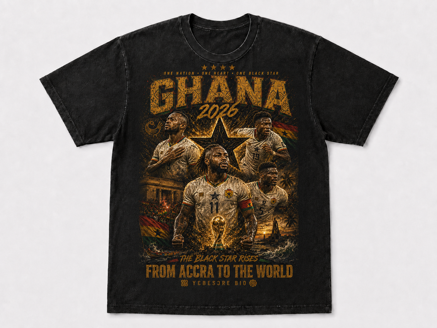 Ghana 2026 “The Black Star Rises” Vintage Football Tee
