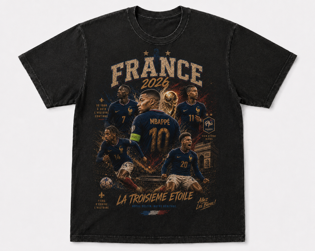 France 2026 – La Troisième Étoile Vintage Heavyweight Tee