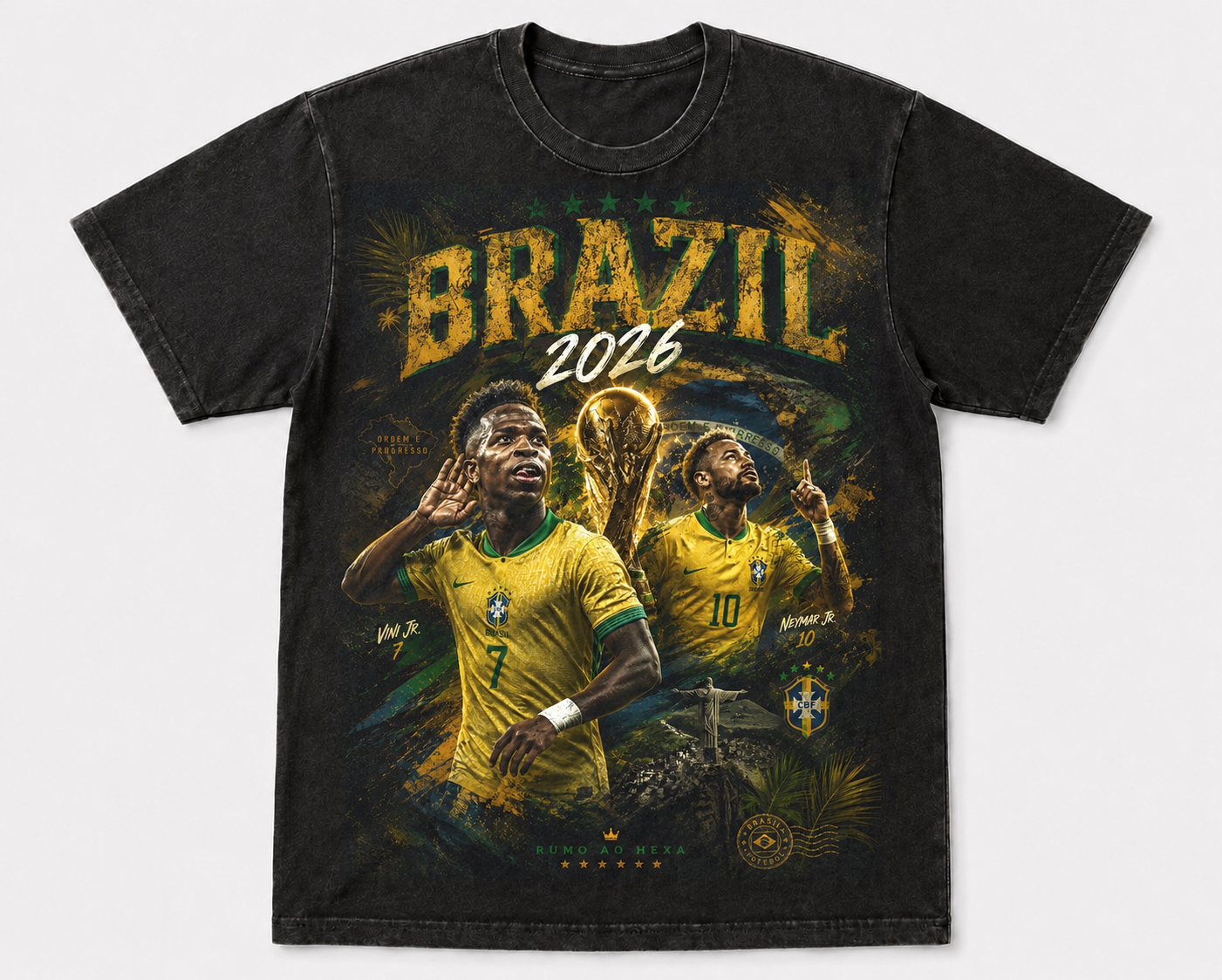 Brazil 2026 “Rumo ao Hexa” Vintage Graphic Tee