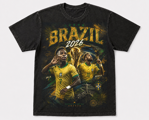 Brazil 2026 “Rumo ao Hexa” Vintage Graphic Tee