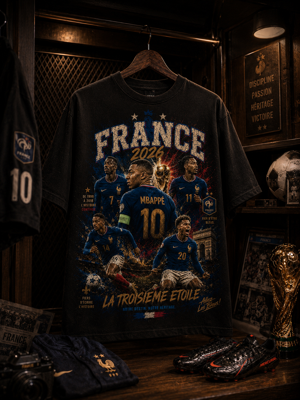 France 2026 – La Troisième Étoile Vintage Heavyweight Tee
