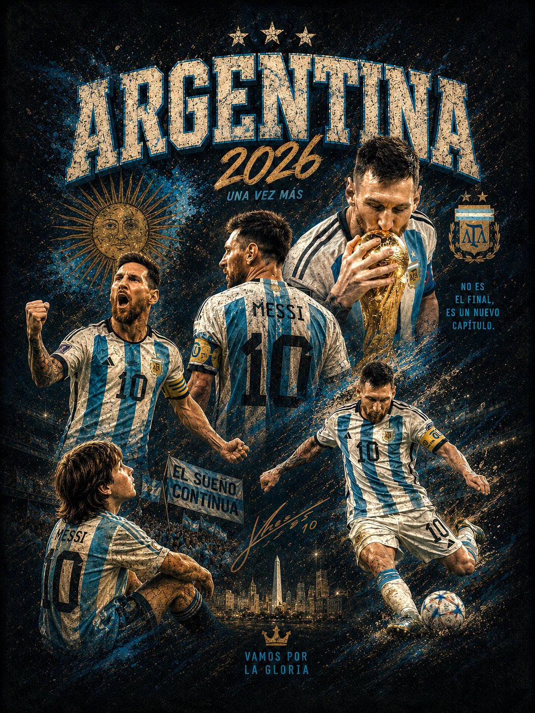 Argentina 2026 "Una Vez Mas" Vintage Graphic Tee