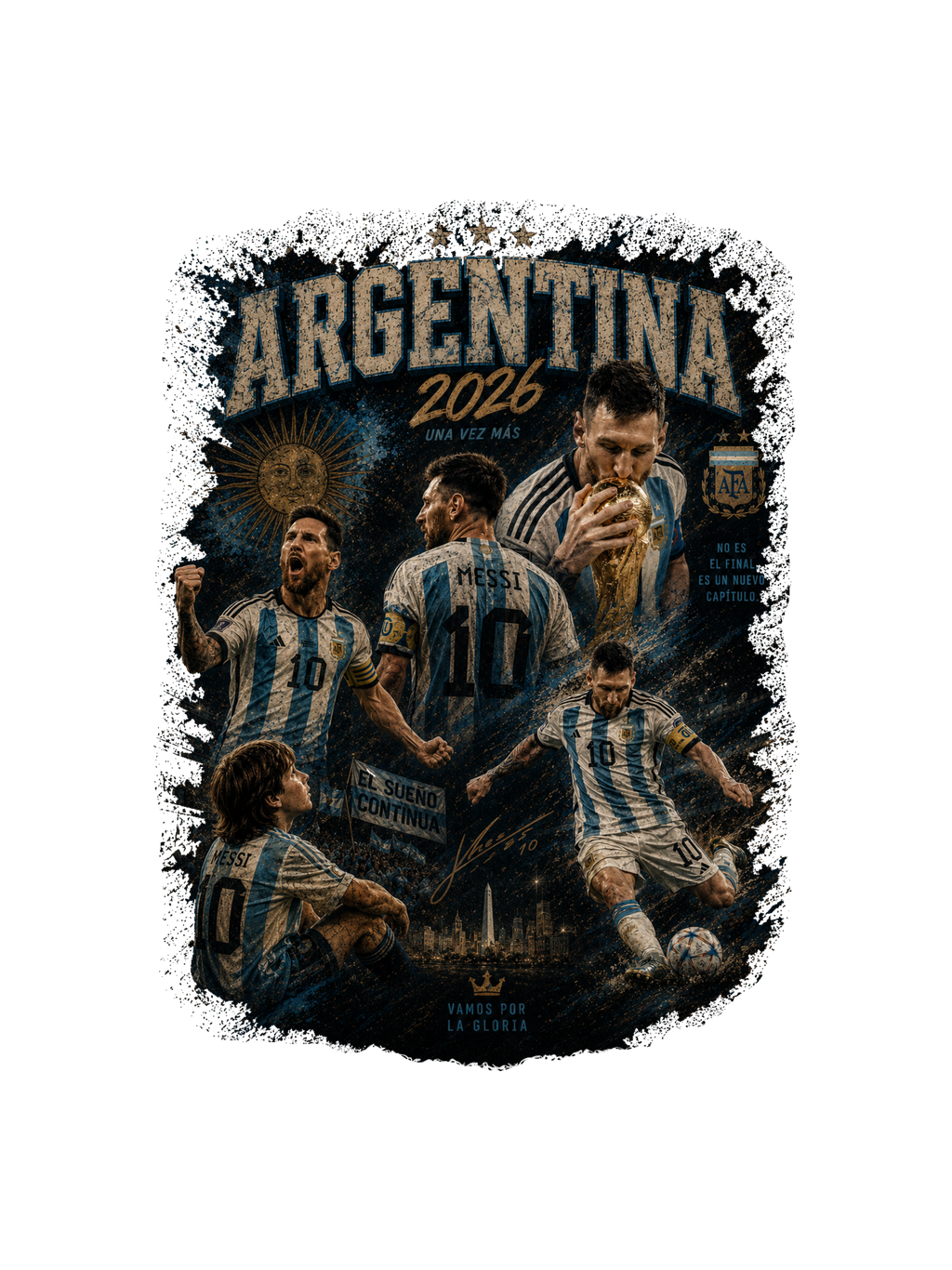 Argentina 2026 "Una Vez Mas" Vintage Graphic Tee