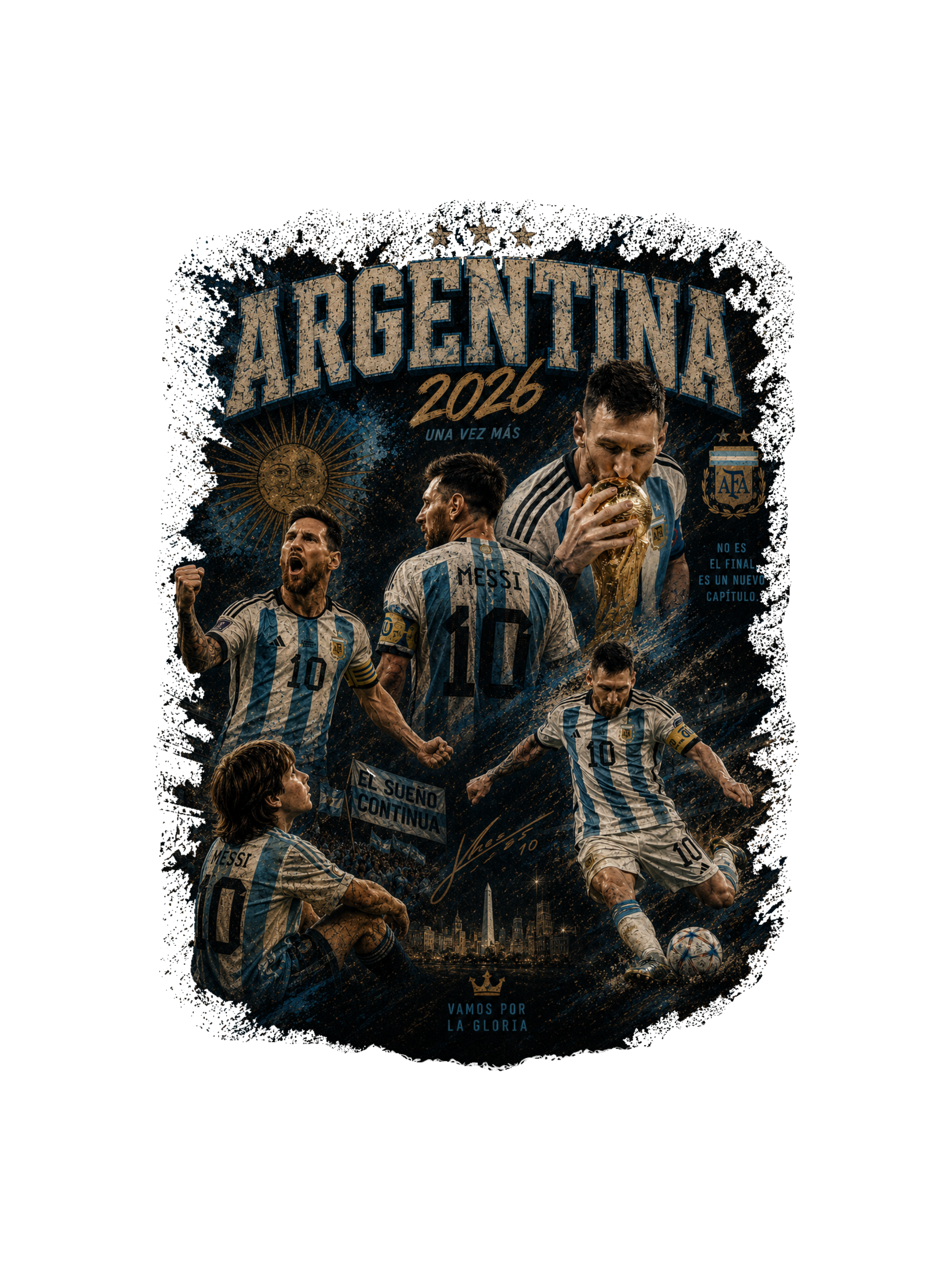 Argentina 2026 "Una Vez Mas" Vintage Graphic Tee