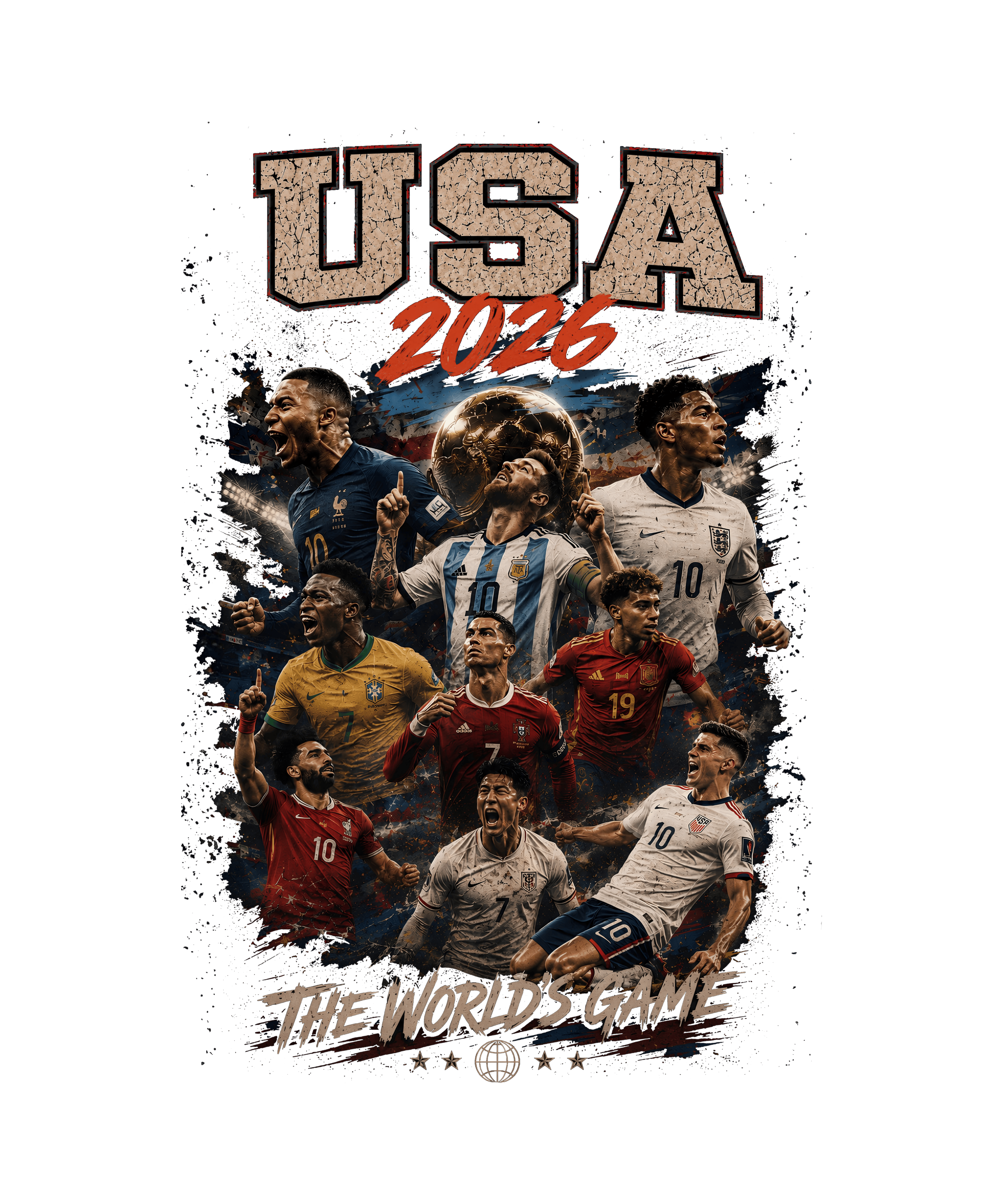 USA 2026 Vintage Soccer World Cup Graphic Tee